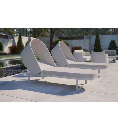 Allred Collaborative - 10DEKA - Vento Sunlounger with Shade - - Vento Sunlounger with Shade - - 300151300-WHT