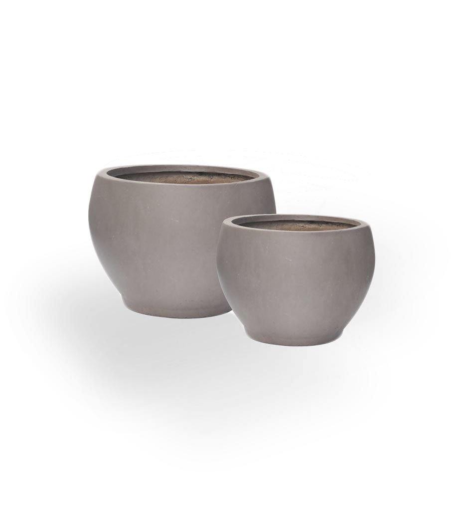 Allred Collaborative - Asian Ceramics - Clayfibre Ball Planters - Set of 2 - Clayfibre Ball Planters - Set of 2 - 3-644-TC