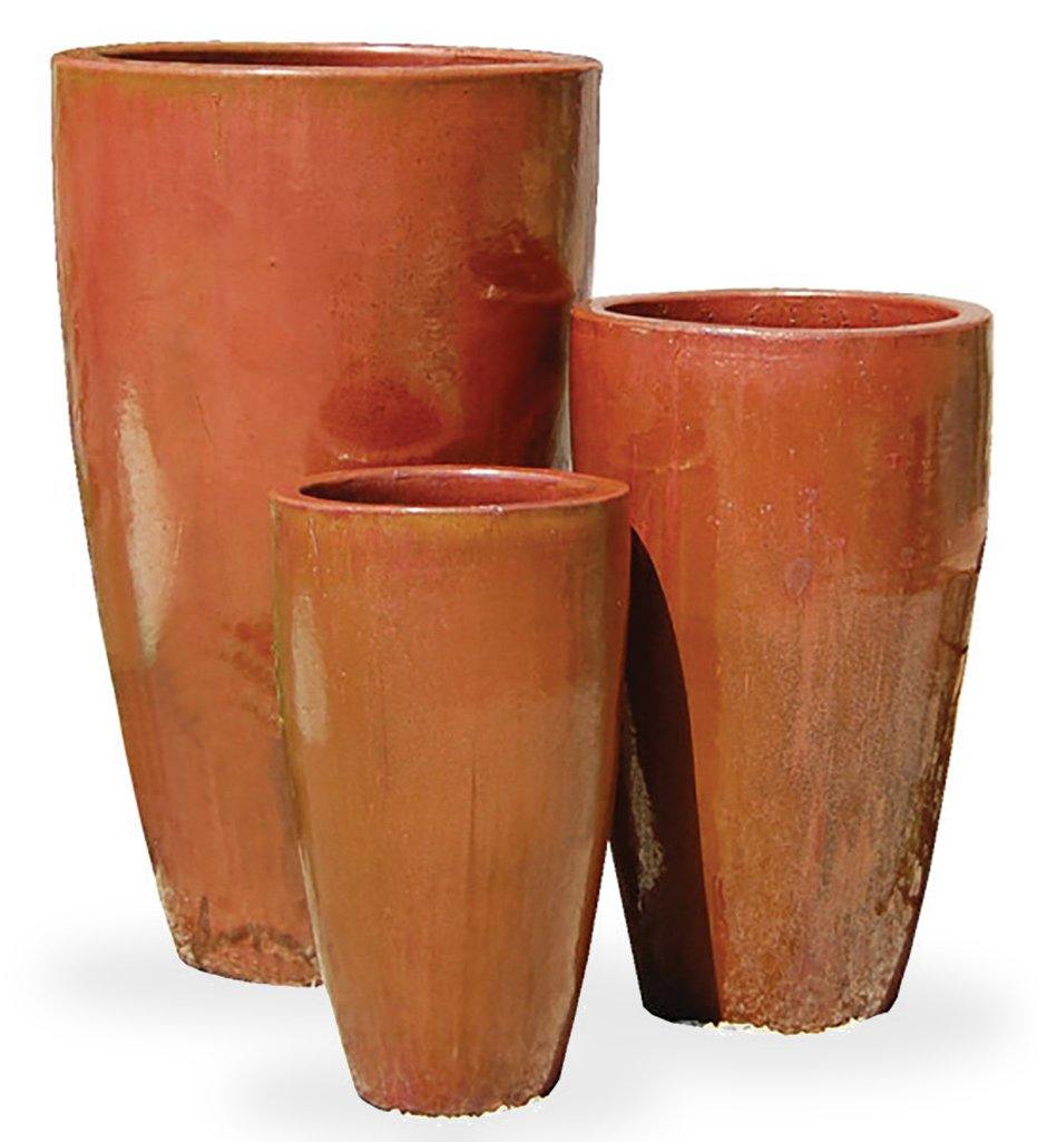 Allred Collaborative - Asian Ceramics - Vietnamese Tall Cone Planter - Large - Vietnamese Tall Cone Planter - Large - 5-6060-CR1