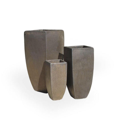 Allred Collaborative - Asian Ceramics - Vietnamese Tall Square Tapered Planter - Large - Vietnamese Tall Square Tapered Planter - Large - 5-6039-BR1