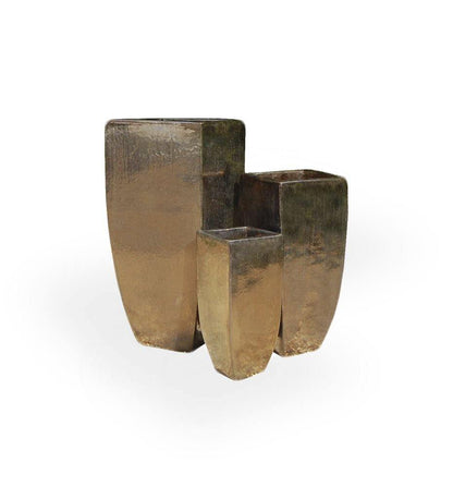 Allred Collaborative - Asian Ceramics - Vietnamese Tall Square Tapered Planter - Large - Vietnamese Tall Square Tapered Planter - Large - 5-6039-MG1