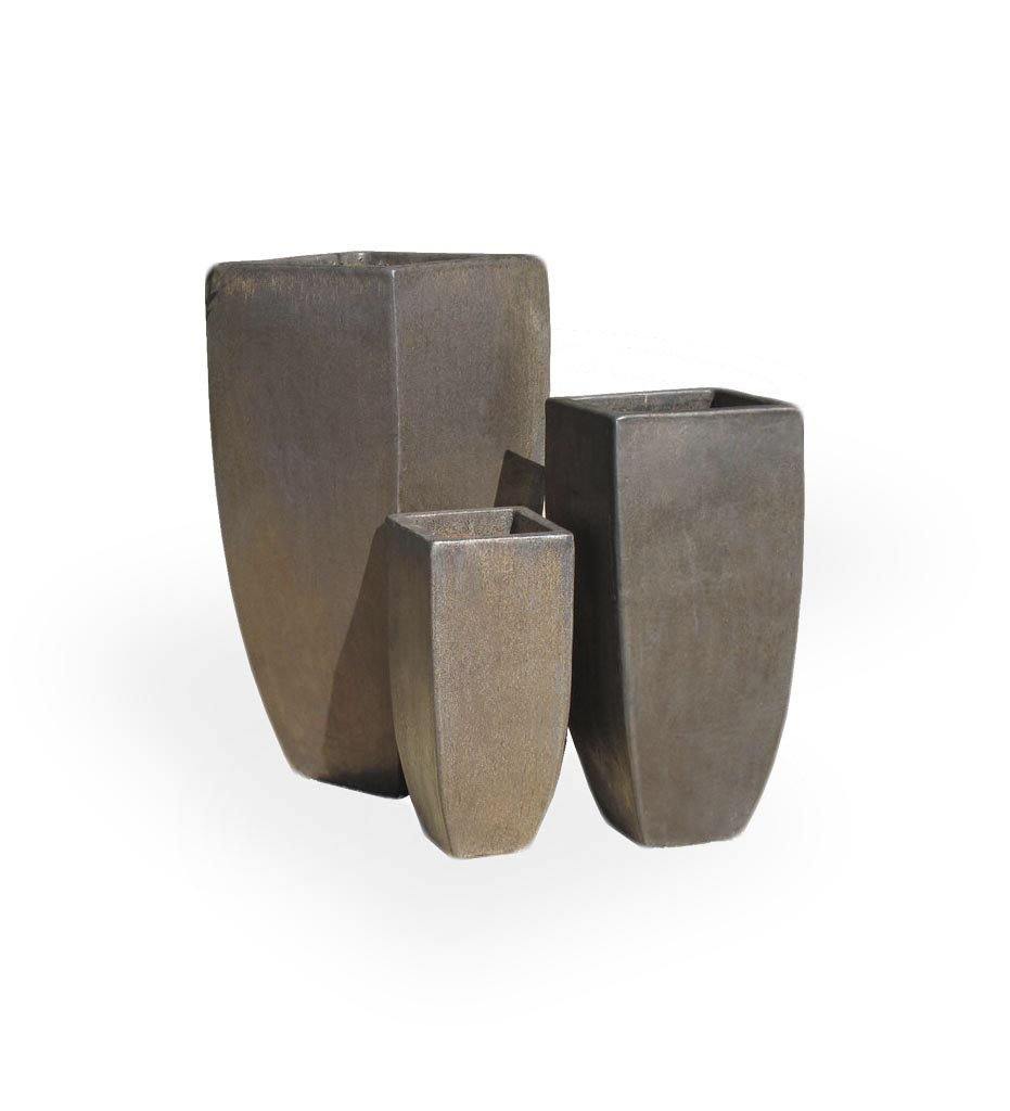 Allred Collaborative - Asian Ceramics - Vietnamese Tall Square Tapered Planter - Medium - Vietnamese Tall Square Tapered Planter - Medium - 5-6039-F2