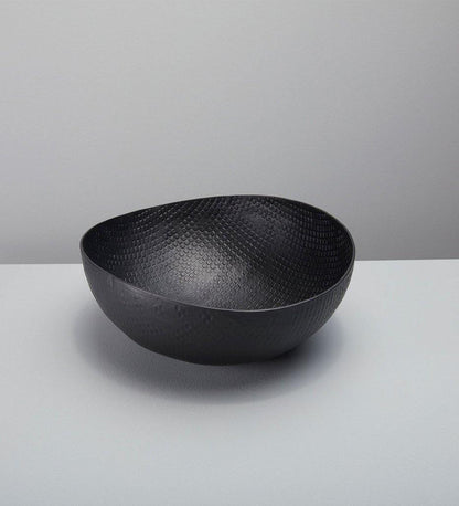 Allred Collaborative - Be Home - Black Crosshatch Aluminum Bowl - Large - Black Crosshatch Aluminum Bowl - Large - 53-011