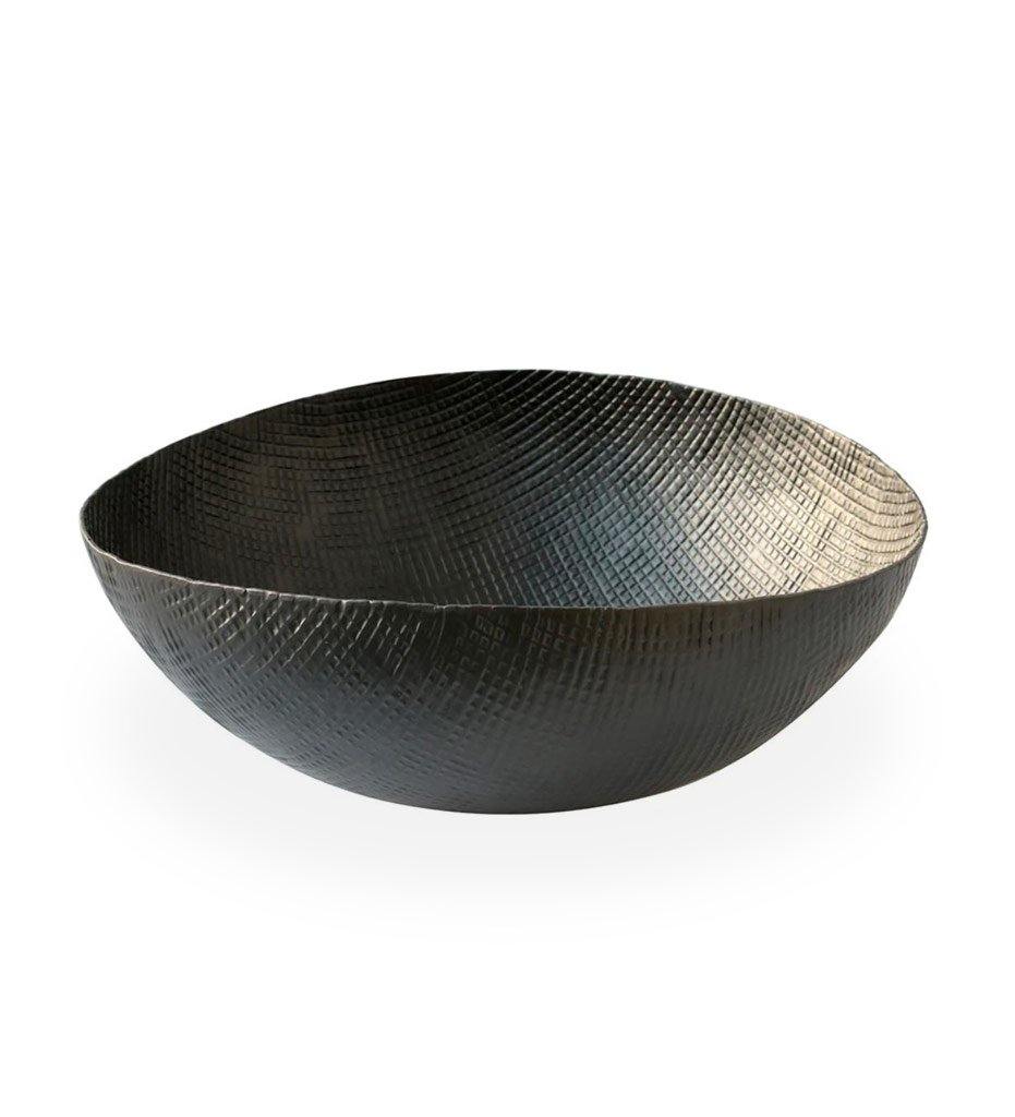 Allred Collaborative - Be Home - Black Crosshatch Aluminum Bowl - Large - Black Crosshatch Aluminum Bowl - Large - 53-011