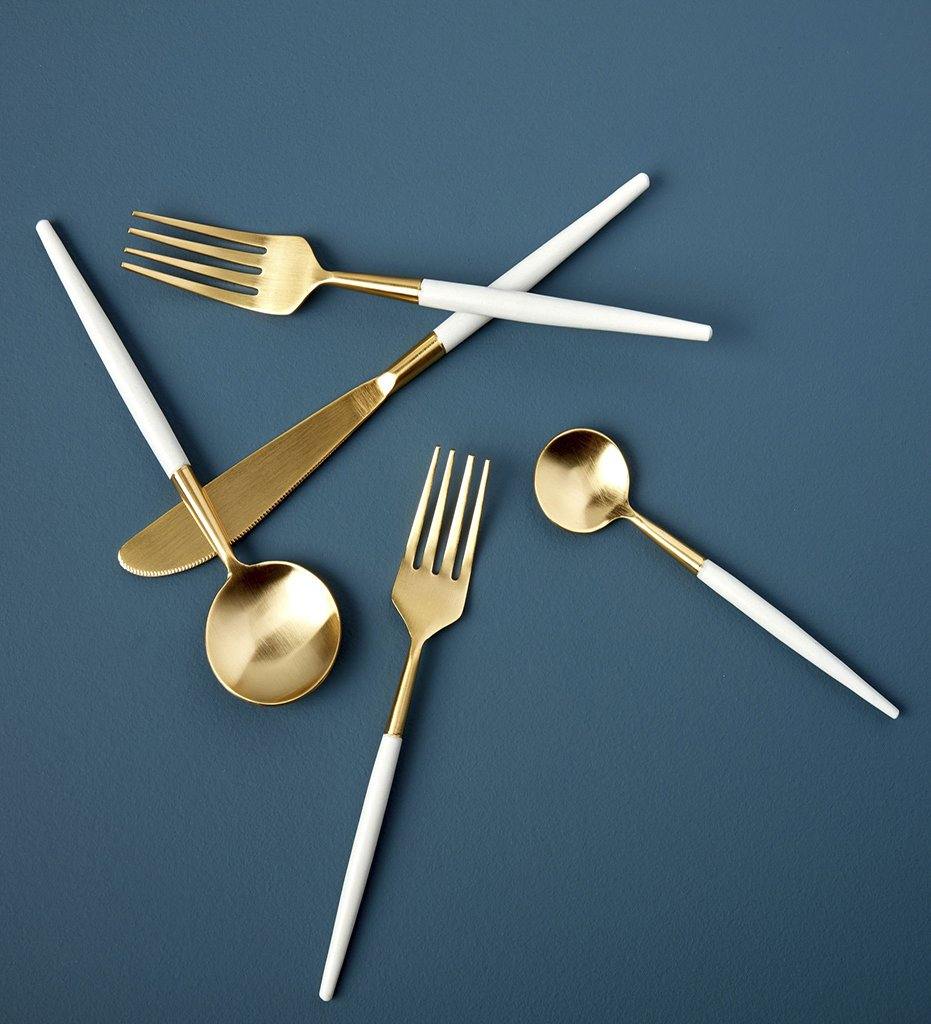 Allred Collaborative - Be Home - White & Gold Flatware - White & Gold Flatware - 25-75