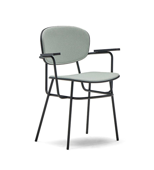 Allred Collaborative - BlascoVila - Fosca Arm Chair - Upholstered Seat & Back - Fosca Arm Chair - Upholstered Seat & Back - 200005-BLK