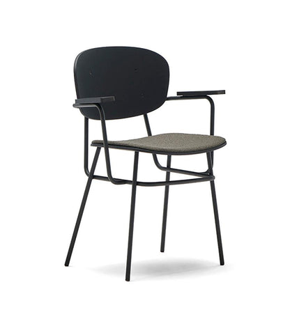 Allred Collaborative - BlascoVila - Fosca Arm Chair - Upholstered Seat - Fosca Arm Chair - Upholstered Seat - 200004-BLK