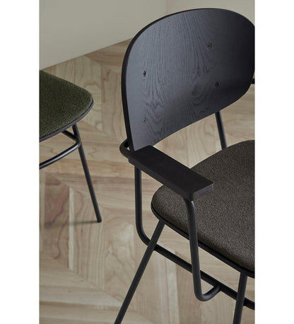 Allred Collaborative - BlascoVila - Fosca Arm Chair - Upholstered Seat - Fosca Arm Chair - Upholstered Seat - 200004-BLK