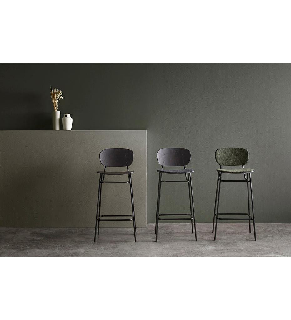 Allred Collaborative - BlascoVila - Fosca Bar Stool - Upholstered Seat & Back - Fosca Bar Stool - Upholstered Seat & Back - 200102-BLK