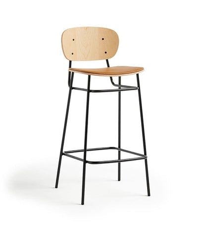 Allred Collaborative - BlascoVila - Fosca Bar Stool - Upholstered Seat - Fosca Bar Stool - Upholstered Seat - 200101-BLK