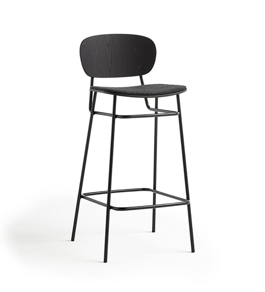 Allred Collaborative - BlascoVila - Fosca Bar Stool - Upholstered Seat - Fosca Bar Stool - Upholstered Seat - 200101-BLK