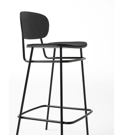 Allred Collaborative - BlascoVila - Fosca Bar Stool - Upholstered Seat - Fosca Bar Stool - Upholstered Seat - 200101-BLK