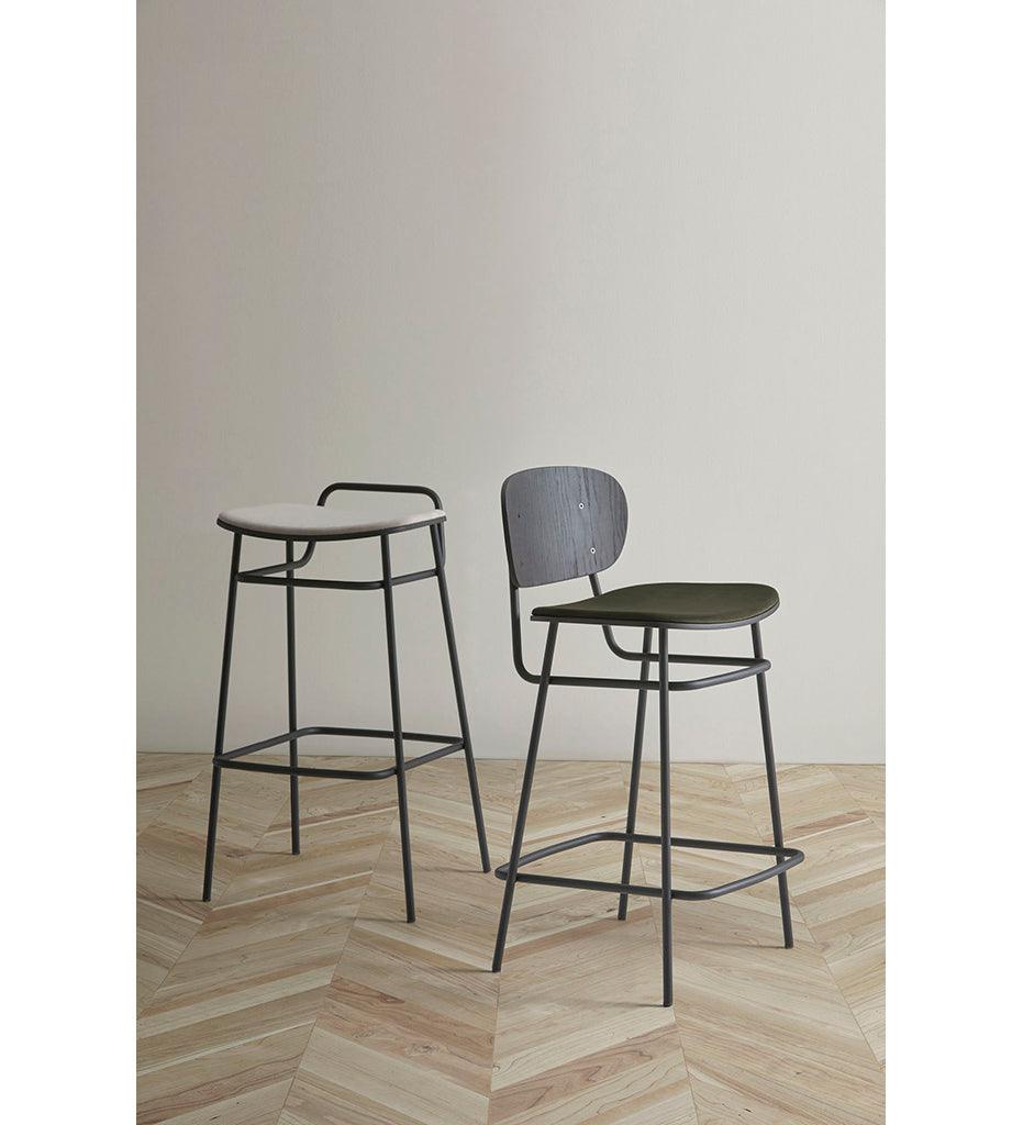 Allred Collaborative - BlascoVila - Fosca Counter Stool - Upholstered Seat - Fosca Counter Stool - Upholstered Seat - 200104-BLK