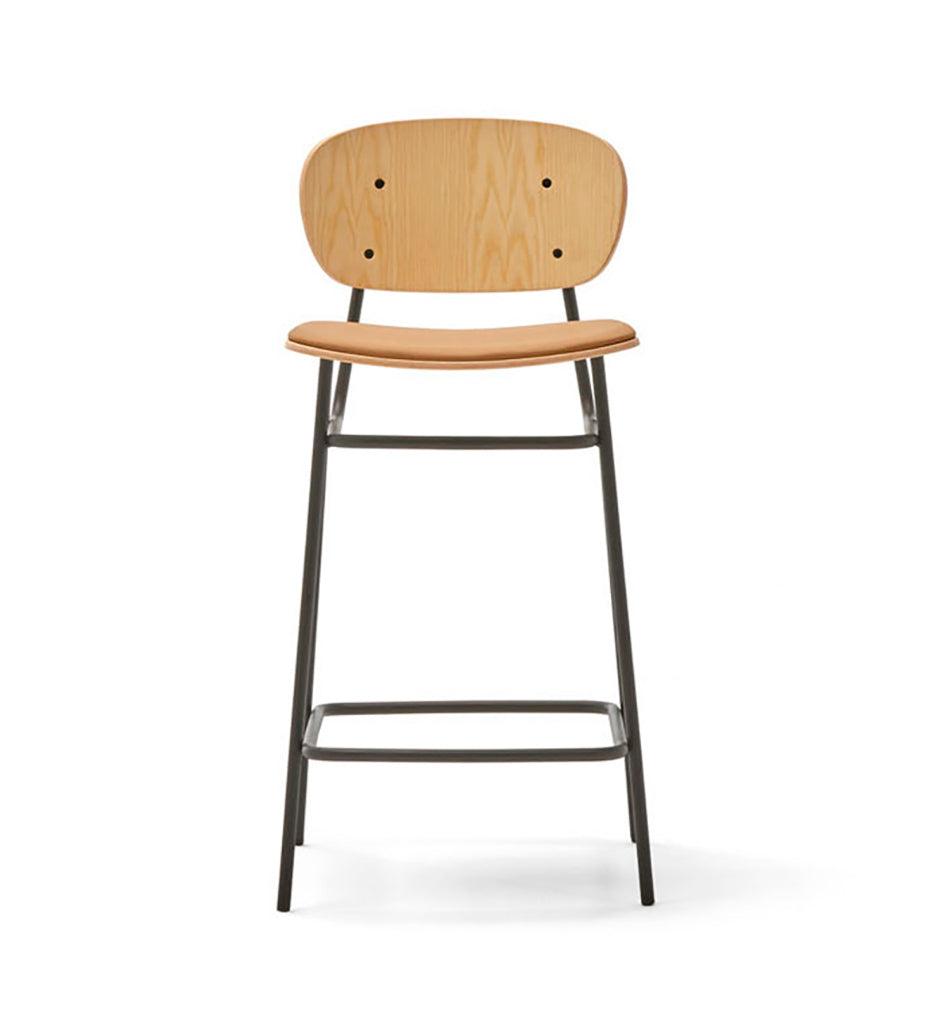 Allred Collaborative - BlascoVila - Fosca Counter Stool - Upholstered Seat - Fosca Counter Stool - Upholstered Seat - 200104-BLK