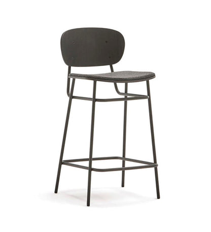 Allred Collaborative - BlascoVila - Fosca Counter Stool - Upholstered Seat - Fosca Counter Stool - Upholstered Seat - 200104-BLK