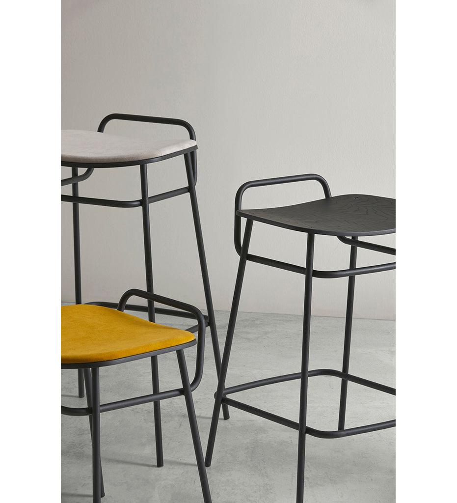 Allred Collaborative - BlascoVila - Fosca Handle Bar Stool - Upholstered - Fosca Handle Bar Stool - Upholstered - 200111-BLK