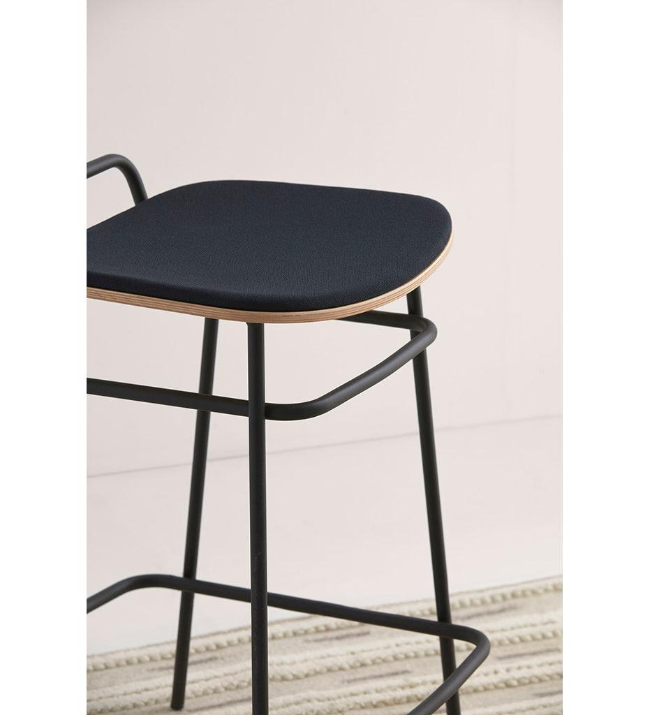 Allred Collaborative - BlascoVila - Fosca Handle Counter Stool - Upholstered - Fosca Handle Counter Stool - Upholstered - 200109-BLK