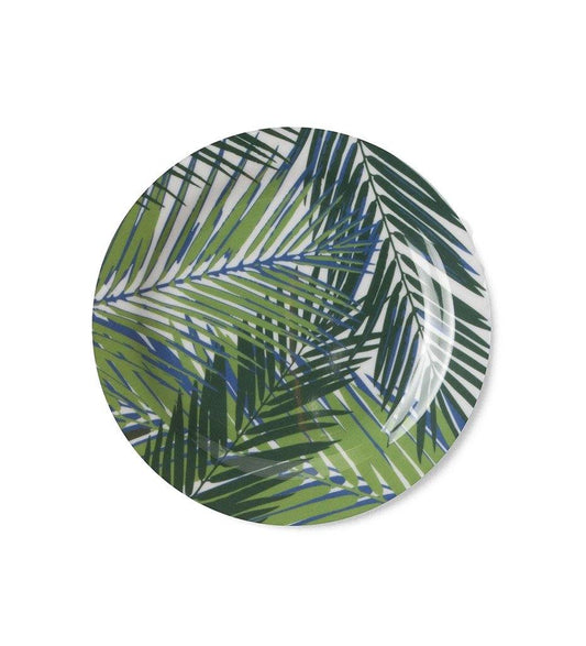 Allred Collaborative - Blue Pheasant - Kinsey Palm Leaf Salad / Dessert Plate - Set of 4 - Kinsey Palm Leaf Salad / Dessert Plate - Set of 4 - DINKINS-PAL-SPL