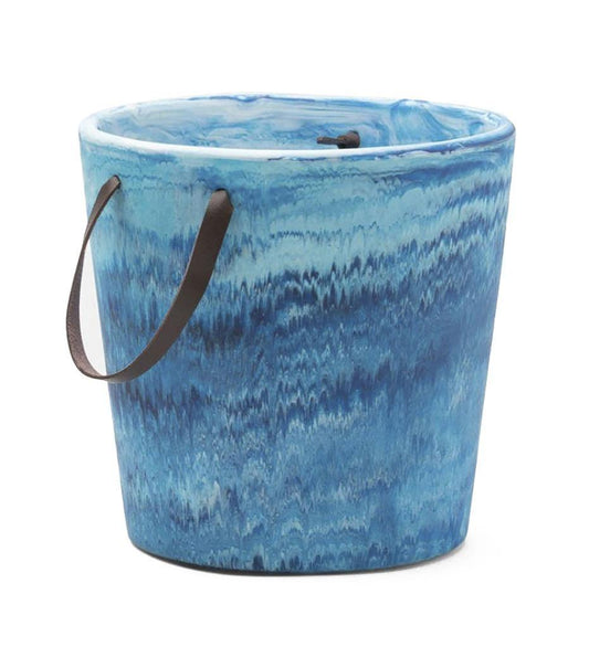 Allred Collaborative - Blue Pheasant - Wesley Blue Swirled Ice Bucket - Wesley Blue Swirled Ice Bucket - BARWESL-BLU-CPBKT