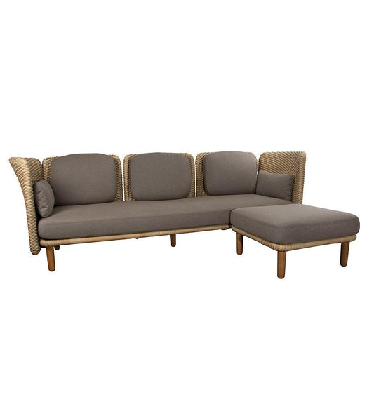 Allred Collaborative - Cane-line - Arch 3-Seater Sofa w/ Low Arm-Backrest & Chaise Lounge - Arch 3-Seater Sofa w/ Low Arm-Backrest & Chaise Lounge - ARCH 3