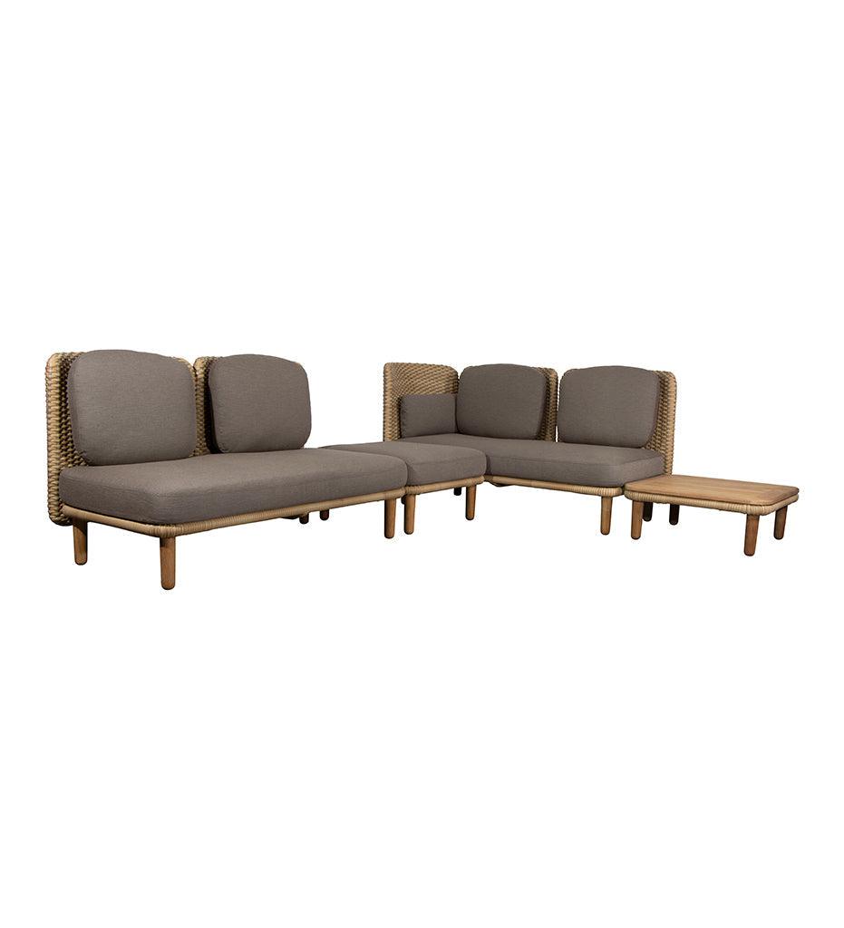 Allred Collaborative - Cane-line - Arch Corner Sofa w/ Low Backrest & Table - Arch Corner Sofa w/ Low Backrest & Table - ARCH 1