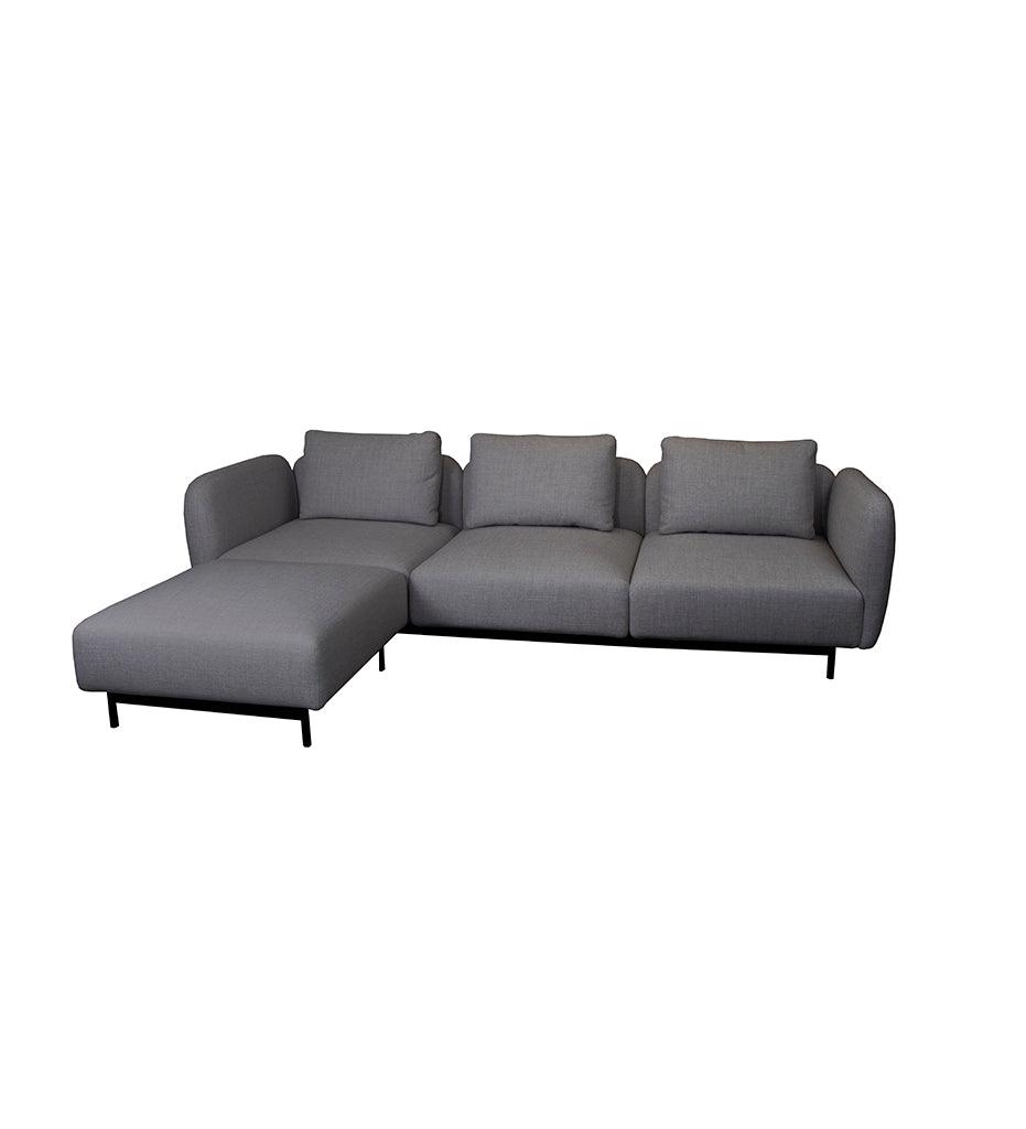 Allred Collaborative - Cane-line - Aura 3-Seater Sofa w/ High Armrest & Chaise Lounge - Left Facing - Aura 3-Seater Sofa w/ High Armrest & Chaise Lounge - Left Facing - AURA 1.2-3003