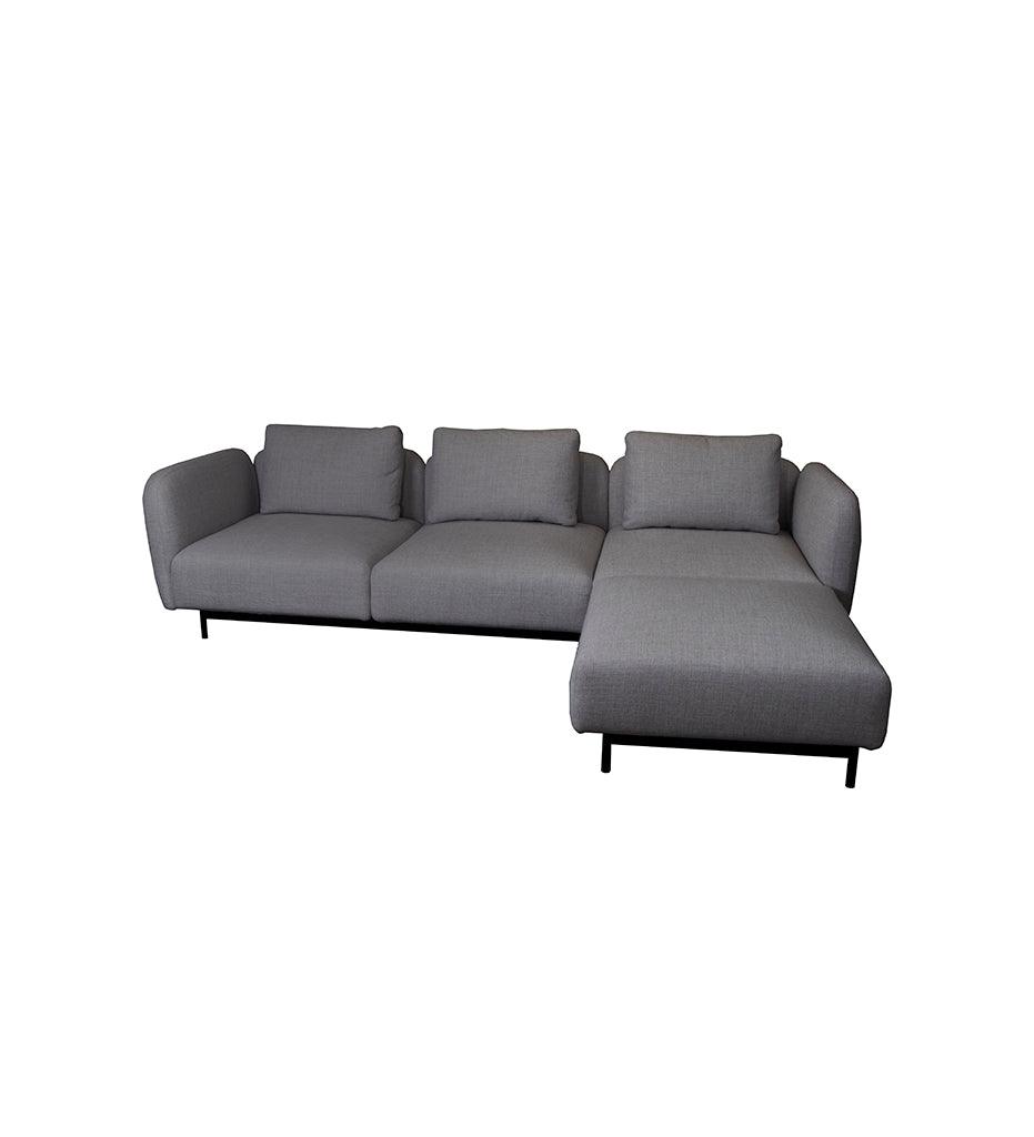 Allred Collaborative - Cane-line - Aura 3-Seater Sofa w/ High Armrest & Chaise Lounge - Right Facing - Aura 3-Seater Sofa w/ High Armrest & Chaise Lounge - Right Facing - AURA 1.3003