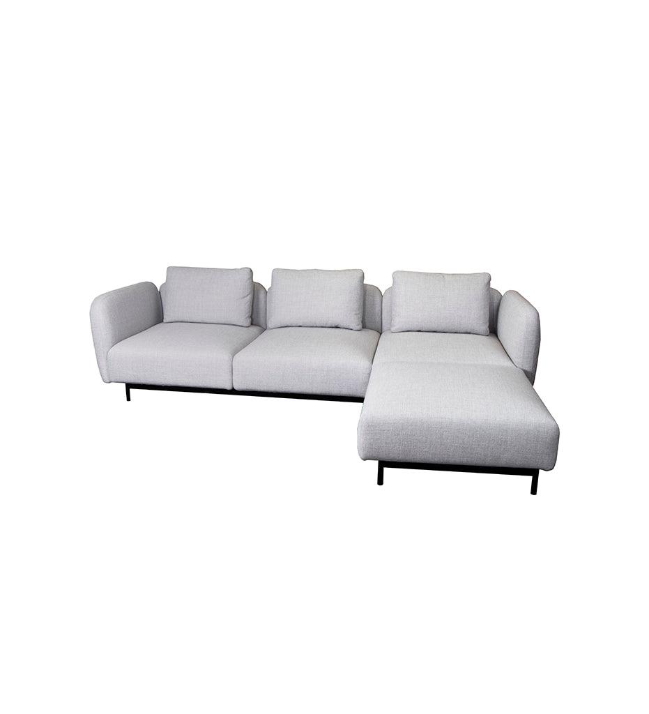 Allred Collaborative - Cane-line - Aura 3-Seater Sofa w/ High Armrest & Chaise Lounge - Right Facing - Aura 3-Seater Sofa w/ High Armrest & Chaise Lounge - Right Facing - AURA 1.3003