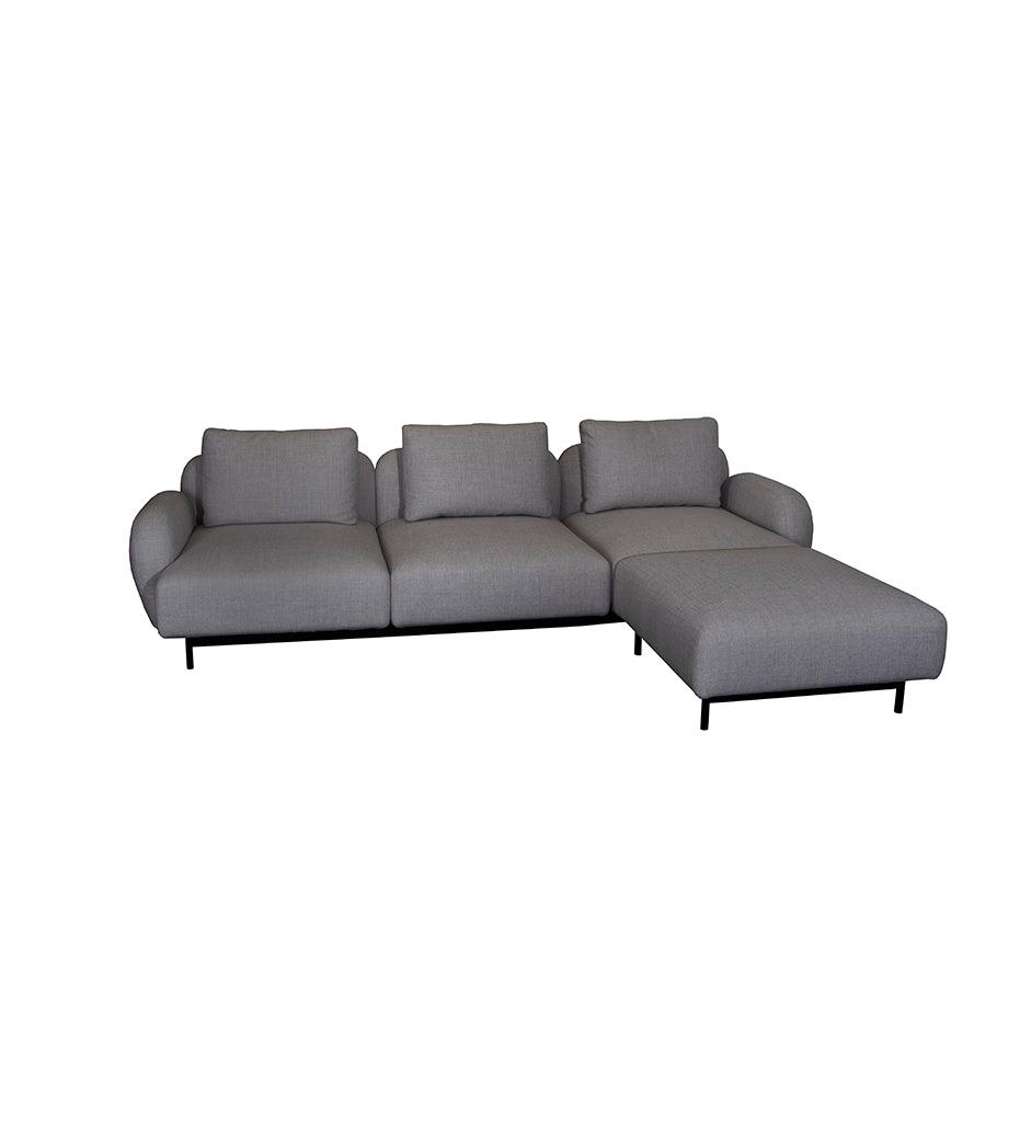 Allred Collaborative - Cane-line - Aura 3-Seater Sofa w/ Low Armrest & Chaise Lounge - Left Facing - Aura 3-Seater Sofa w/ Low Armrest & Chaise Lounge - Left Facing - AURA 2.12-3003