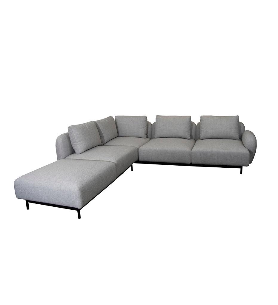 Allred Collaborative - Cane-line - Aura Corner Sofa w/ Low Armrest & Chaise Lounge - Aura Corner Sofa w/ Low Armrest & Chaise Lounge - AURA 63003