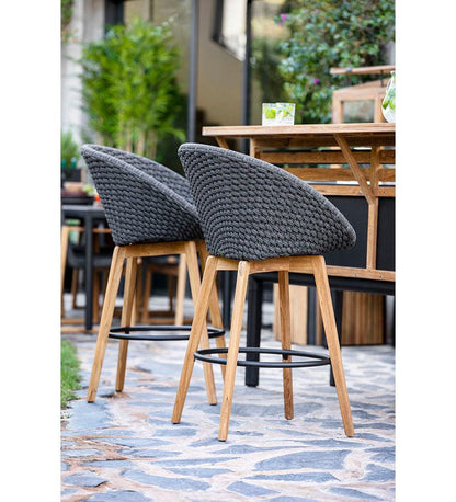 Allred Collaborative - Cane-line - Peacock Bar Chair - Teak Legs - Peacock Bar Chair - Teak Legs - 5455RODGT