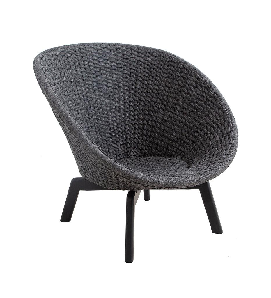 Allred Collaborative - Cane-line - Peacock Lounge Chair w/ Black Aluminum Legs - Peacock Lounge Chair w/ Black Aluminum Legs - 5458RODGAL