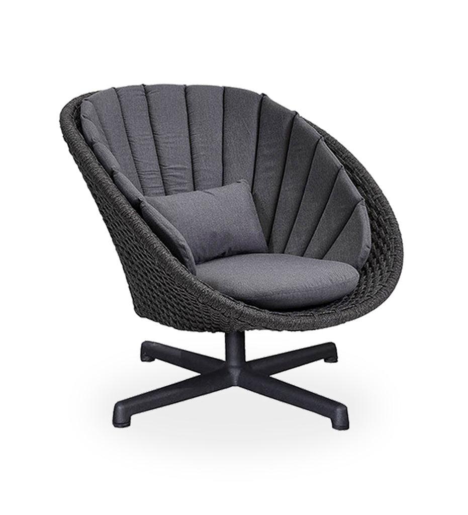 Allred Collaborative - Cane-line - Peacock Lounge Chair with Swivel Legs - Peacock Lounge Chair with Swivel Legs - 5458RODGSWB