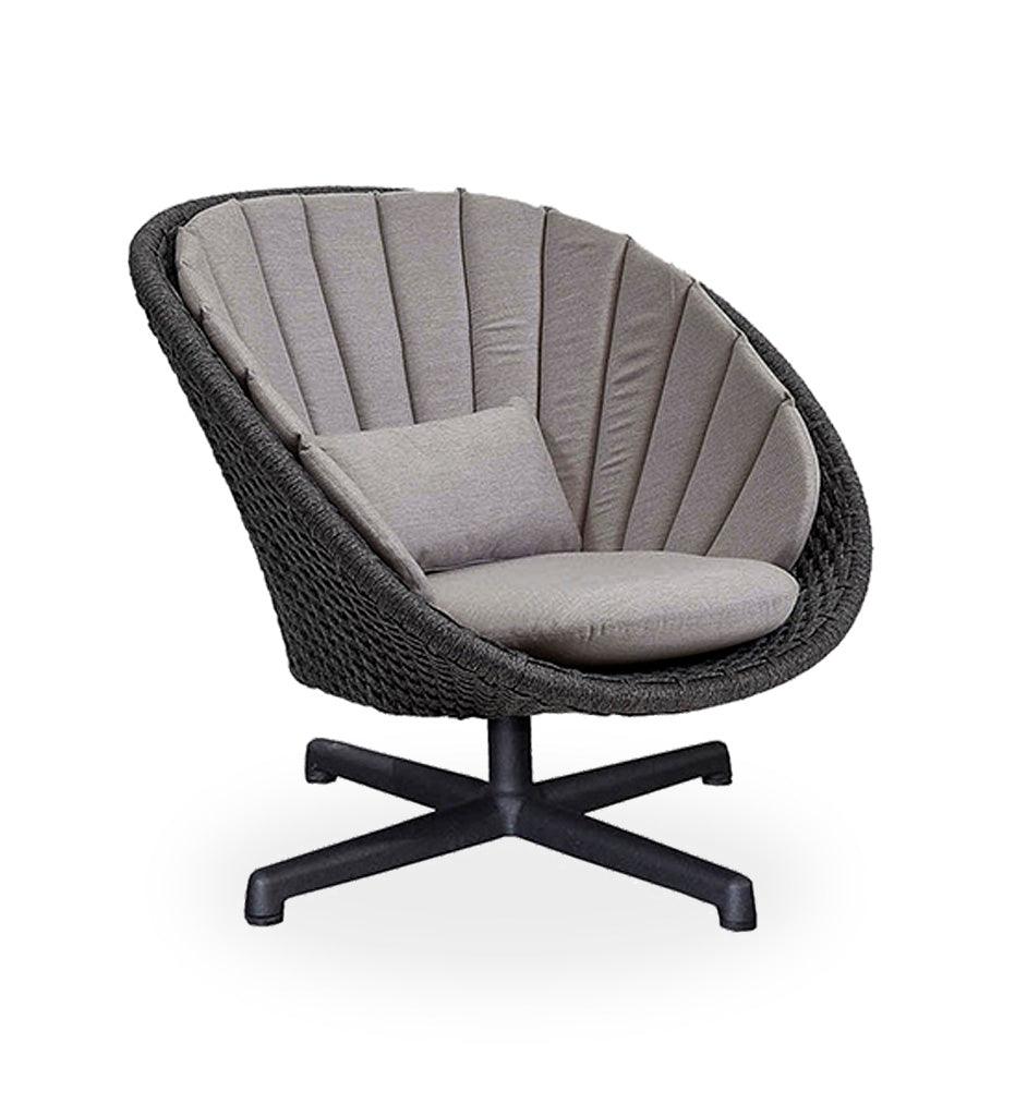 Allred Collaborative - Cane-line - Peacock Lounge Chair with Swivel Legs - Peacock Lounge Chair with Swivel Legs - 5458RODGSWB