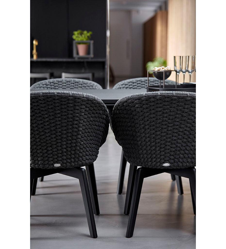 Allred Collaborative - Cane-line - Peacock Rope Dining Chair w/ Black Teak Legs - Indoors - Peacock Rope Dining Chair w/ Black Teak Legs - Indoors - 7454RODGST