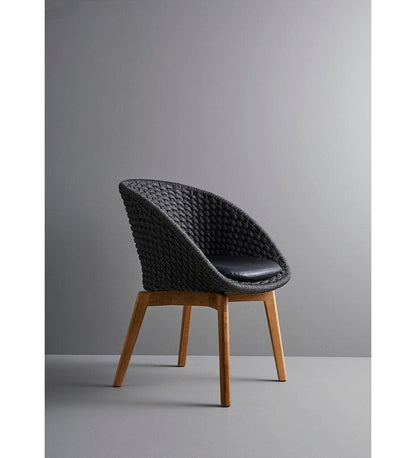 Allred Collaborative - Cane-line - Peacock Rope Dining Chair w/ Black Teak Legs - Indoors - Peacock Rope Dining Chair w/ Black Teak Legs - Indoors - 7454RODGST