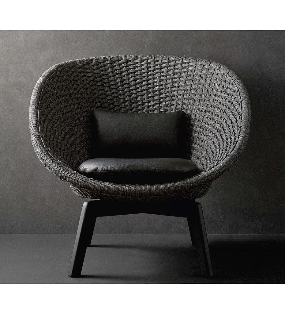 Allred Collaborative - Cane-line - Peacock Rope Lounge Chair with Black Legs - Indoor - Peacock Rope Lounge Chair with Black Legs - Indoor - 7458RODGST