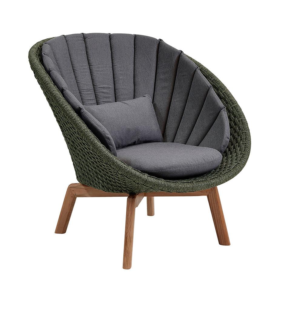 Allred Collaborative - Cane-line - Peacock Rope Lounge Chair with Teak Legs - Outdoor - Peacock Rope Lounge Chair with Teak Legs - Outdoor - 5458RODGRT