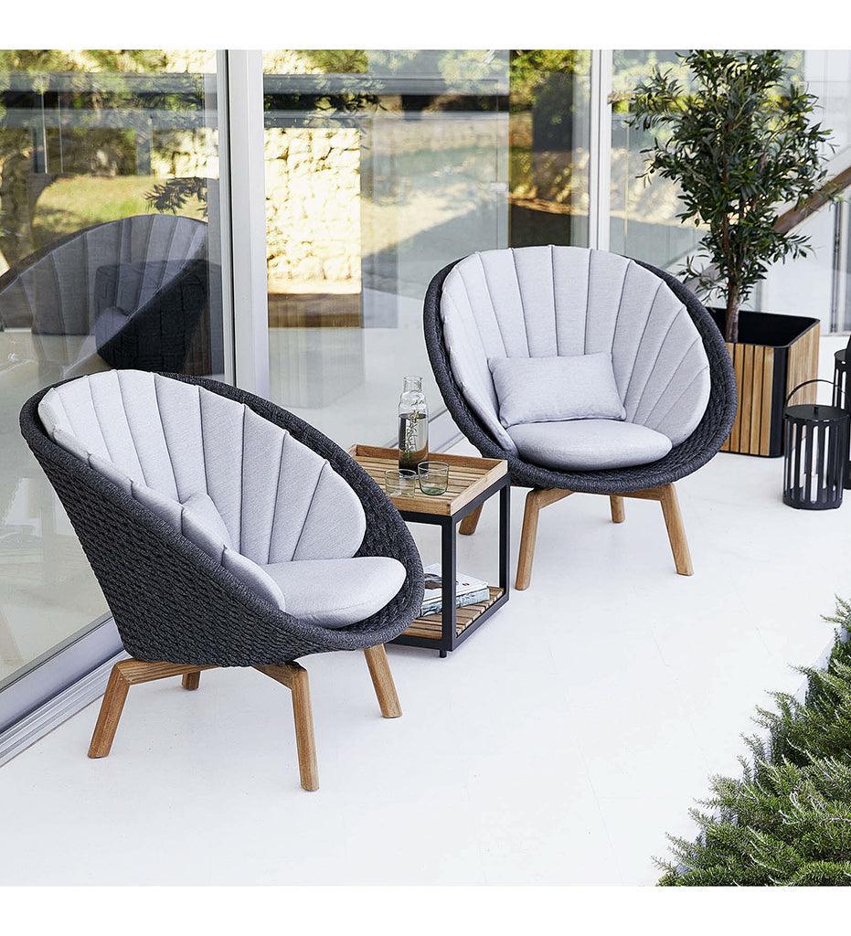 Allred Collaborative - Cane-line - Peacock Rope Lounge Chair with Teak Legs - Outdoor - Peacock Rope Lounge Chair with Teak Legs - Outdoor - 5458RODGRT