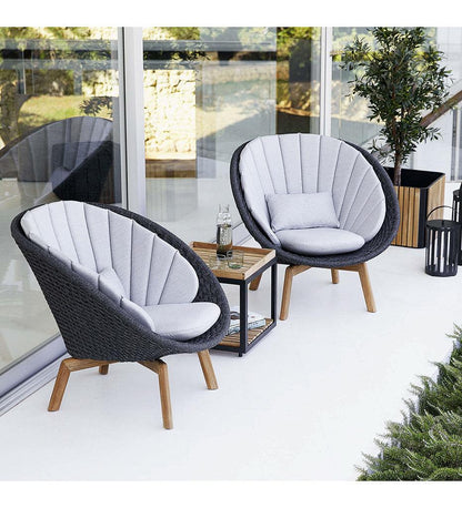 Allred Collaborative - Cane-line - Peacock Rope Lounge Chair with Teak Legs - Outdoor - Peacock Rope Lounge Chair with Teak Legs - Outdoor - 5458RODGRT