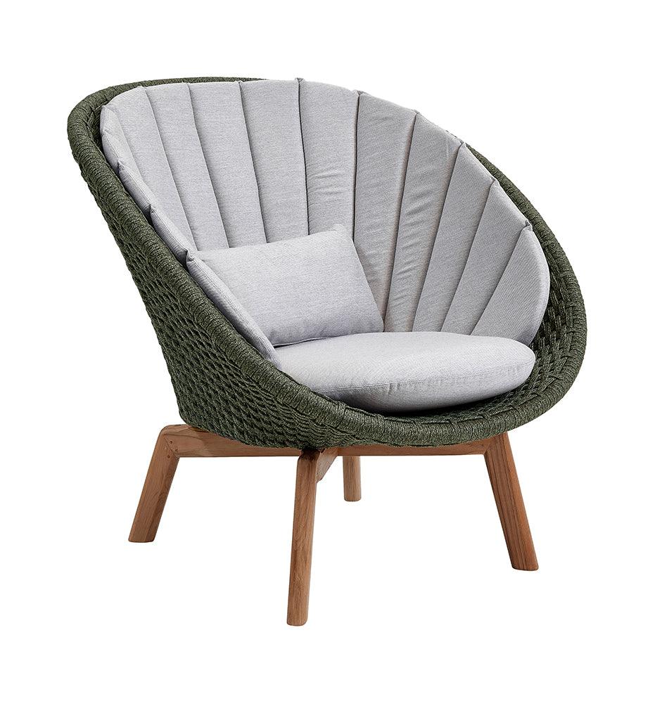 Allred Collaborative - Cane-line - Peacock Rope Lounge Chair with Teak Legs - Outdoor - Peacock Rope Lounge Chair with Teak Legs - Outdoor - 5458RODGRT