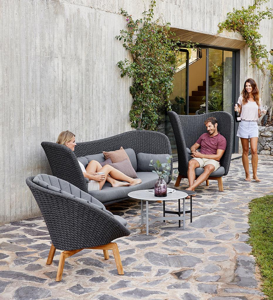 Allred Collaborative - Cane-line - Peacock Rope Lounge Chair with Teak Legs - Outdoor - Peacock Rope Lounge Chair with Teak Legs - Outdoor - 5458RODGRT