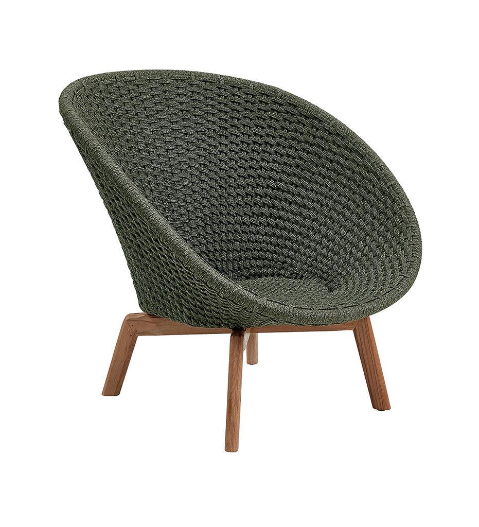 Allred Collaborative - Cane-line - Peacock Rope Lounge Chair with Teak Legs - Outdoor - Peacock Rope Lounge Chair with Teak Legs - Outdoor - 5458RODGRT