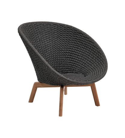 Allred Collaborative - Cane-line - Peacock Rope Lounge Chair with Teak Legs - Outdoor - Peacock Rope Lounge Chair with Teak Legs - Outdoor - 5458RODGT