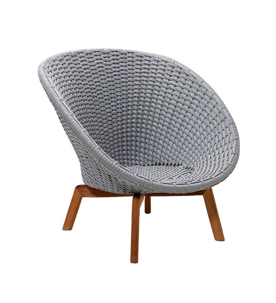 Allred Collaborative - Cane-line - Peacock Rope Lounge Chair with Teak Legs - Outdoor - Peacock Rope Lounge Chair with Teak Legs - Outdoor - 5458ROLGT