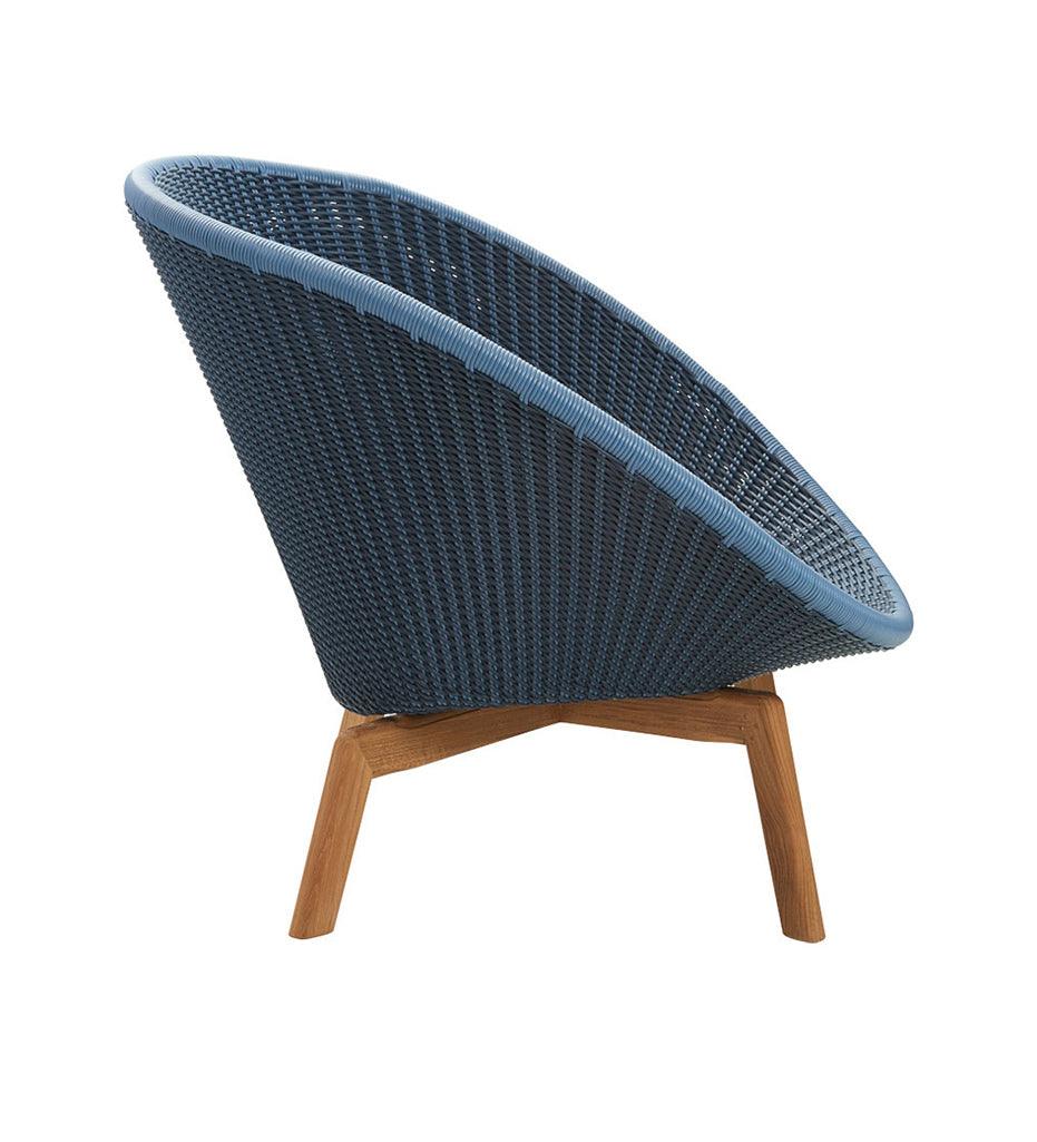 Allred Collaborative - Cane-line - Peacock Weave Lounge Chair with Teak Legs - Peacock Weave Lounge Chair with Teak Legs - 5458BCT