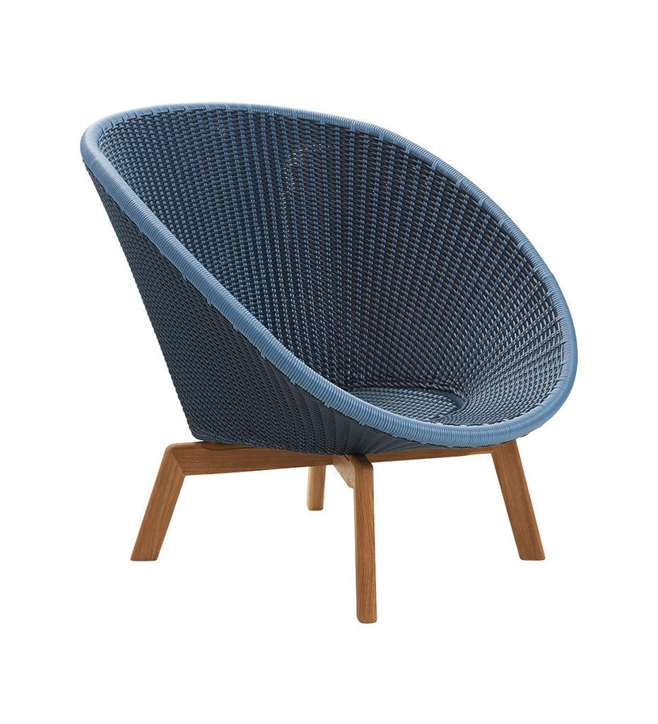 Allred Collaborative - Cane-line - Peacock Weave Lounge Chair with Teak Legs - Peacock Weave Lounge Chair with Teak Legs - 5458BCT