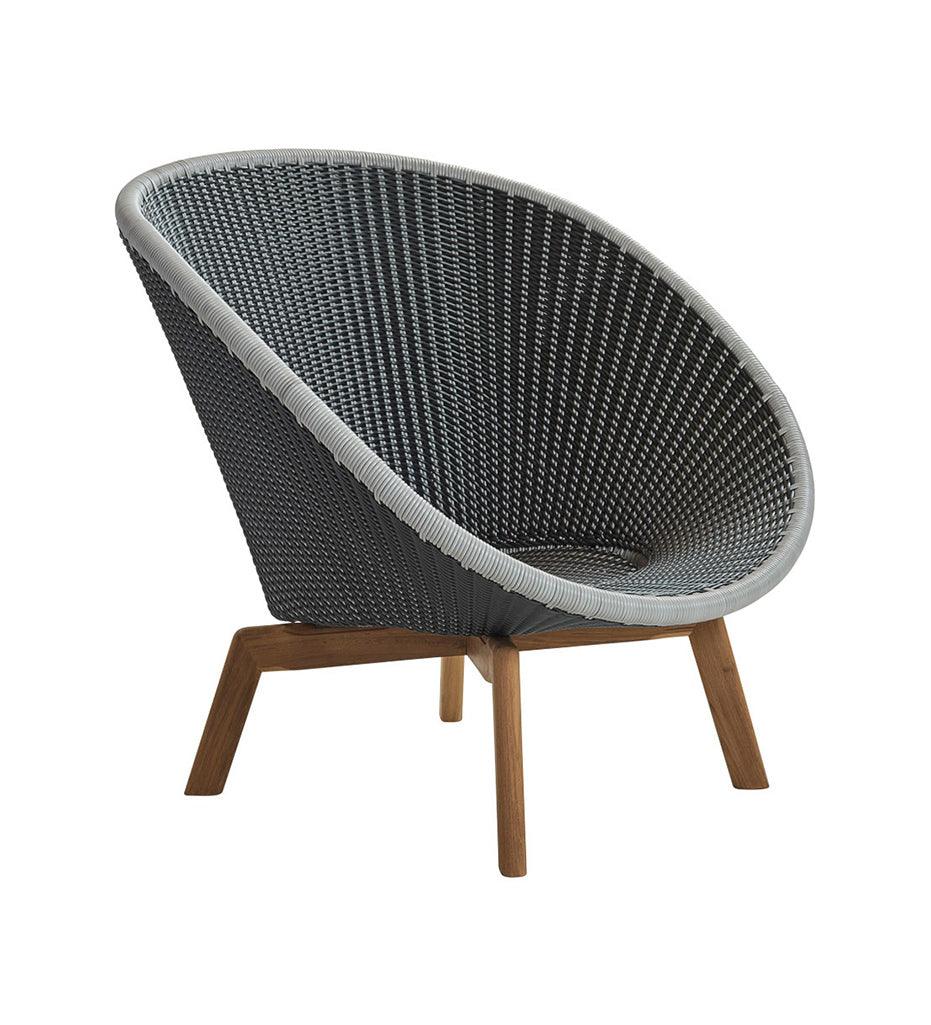 Allred Collaborative - Cane-line - Peacock Weave Lounge Chair with Teak Legs - Peacock Weave Lounge Chair with Teak Legs - 5458GIT