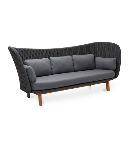 Allred Collaborative - Cane-line - Peacock Wing 3-Seater Sofa with Teak Legs - Peacock Wing 3-Seater Sofa with Teak Legs - 5560RODGT