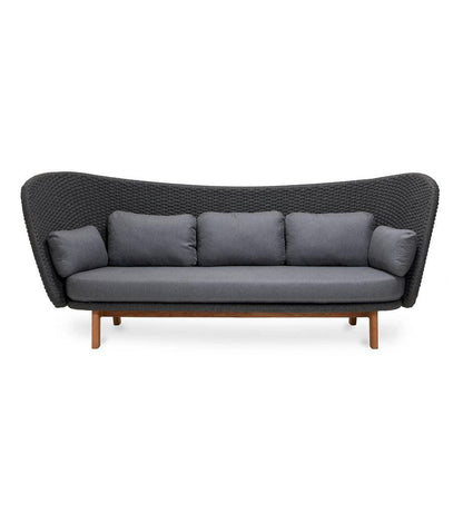 Allred Collaborative - Cane-line - Peacock Wing 3-Seater Sofa with Teak Legs - Peacock Wing 3-Seater Sofa with Teak Legs - 5560RODGT